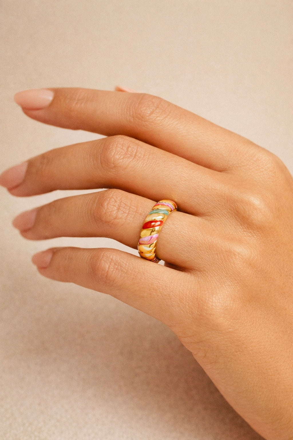 CELYS GOLD CROISSANT RING